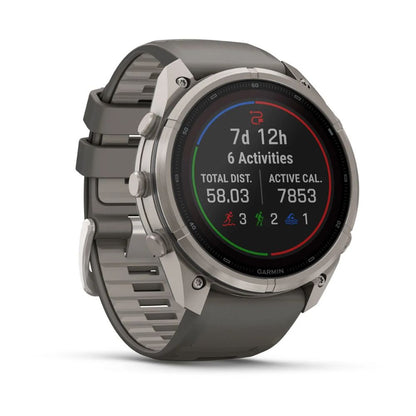 Garmin Fenix 9 Pro Solar 47 mm Titanium with Pebble Gray/Silver Gray Silicone Band