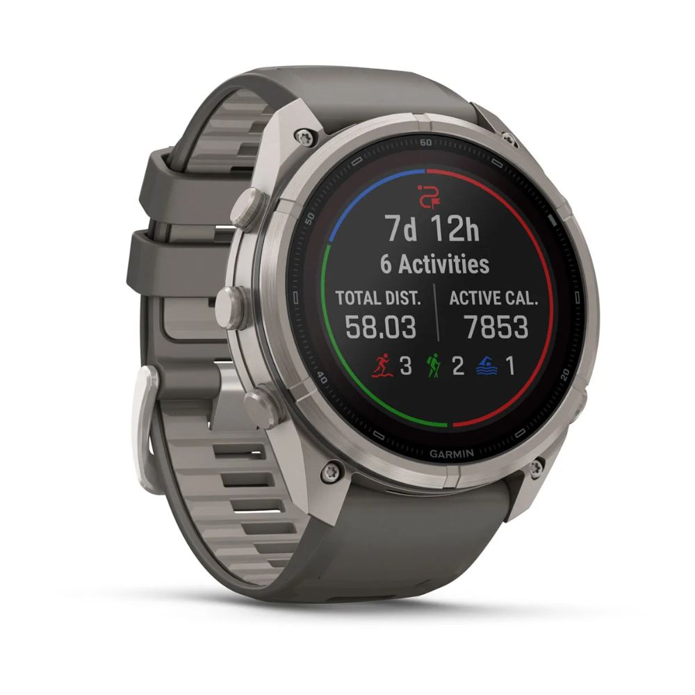 Garmin Fenix 9 Pro Solar 51 mm Titanium with Pebble Gray/Silver Gray Silicone Band