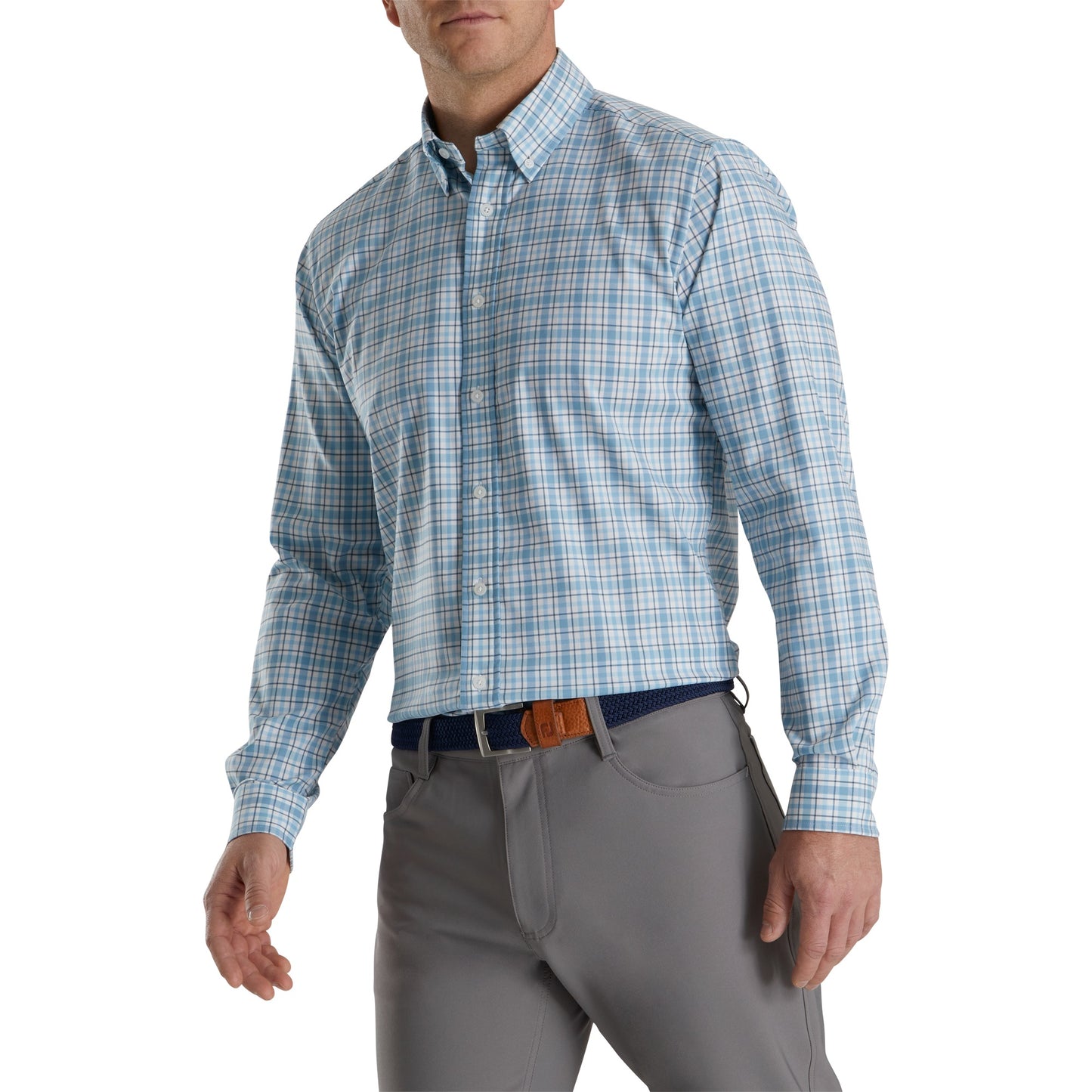 Footjoy Super Soft Woven Plaid Button Up Shirt (Previous Season Apparel Style)