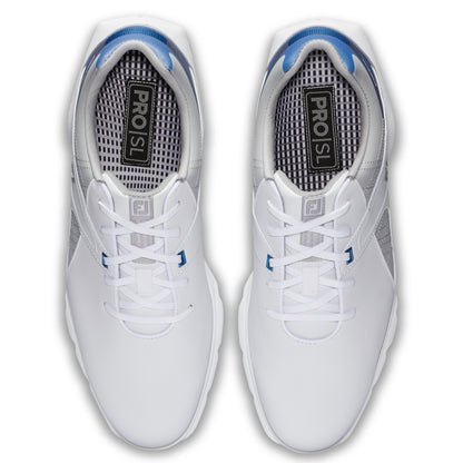 FootJoy Pro SL Men's White/Blue/Grey Golf Shoes - Previous Season Style