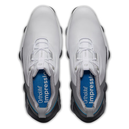 FootJoy Tour Alpha Mens Golf Shoes White/Gray/Blue 55506 (Previous Season Style)