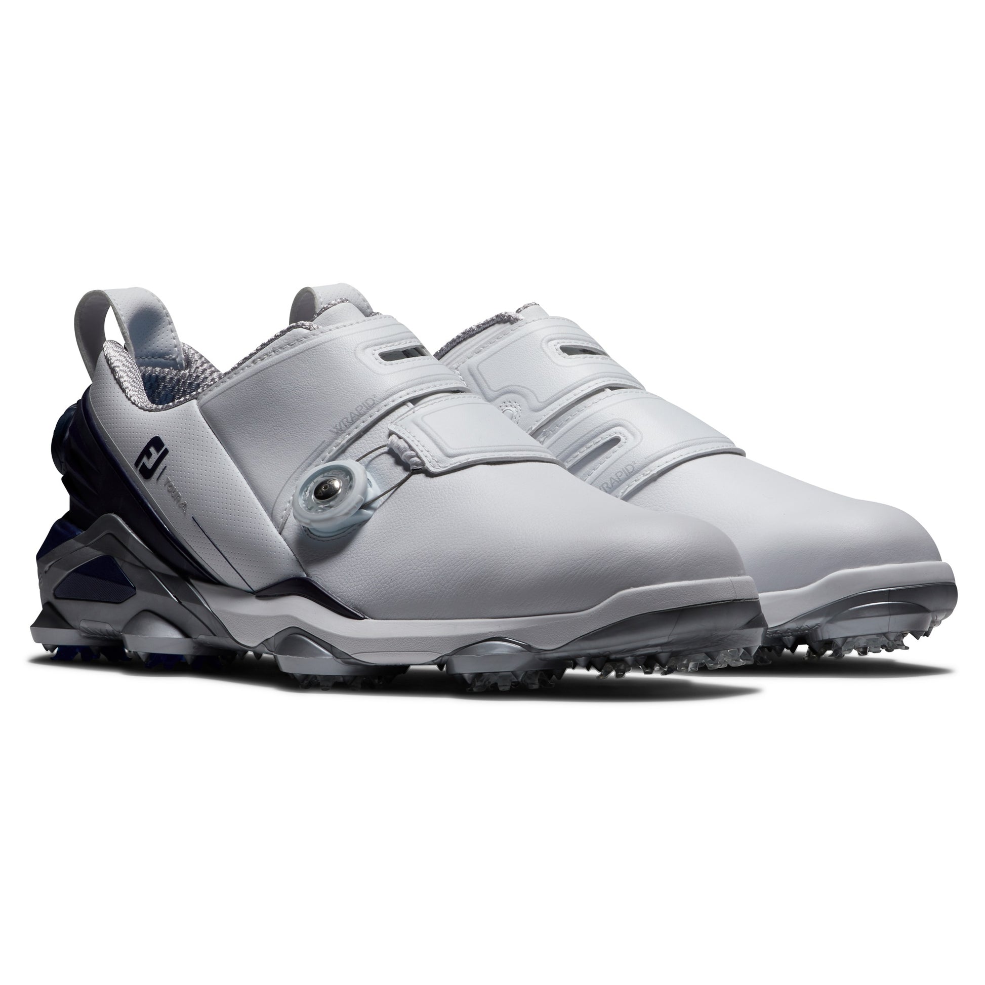 FootJoy Tour Alpha Dual BOA Mens Golf Shoes White/Grey/Navy 55508 (Previous Season Style)