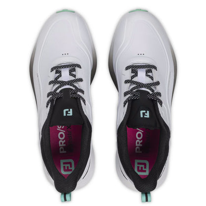 FootJoy Mens Pro/SL Spikeless Golf Shoes - 56950 White/Sea Glass/Black