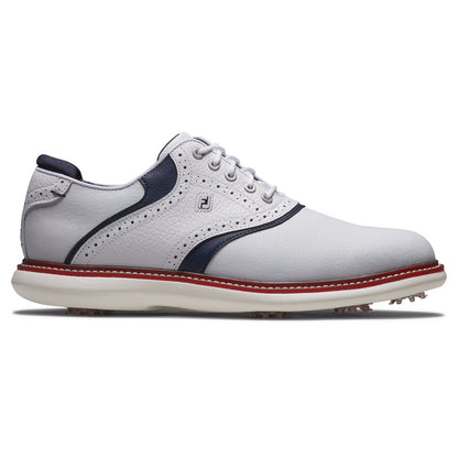 FootJoy Men's Traditions Golf Shoe - 57958 - White/Navy/Red (Previous Season Style)