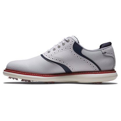 FootJoy Men's Traditions Golf Shoe - 57958 - White/Navy/Red