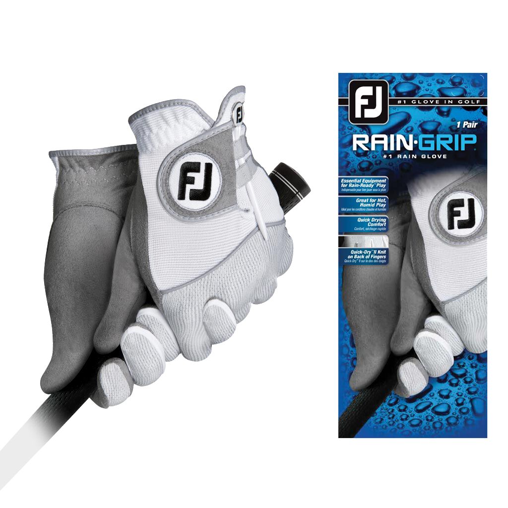 Footjoy RainGrip White Golf Gloves (1 Pair)