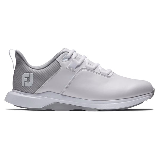 FootJoy Women's ProLite Spikeless Laced Golf Shoes - White/Grey