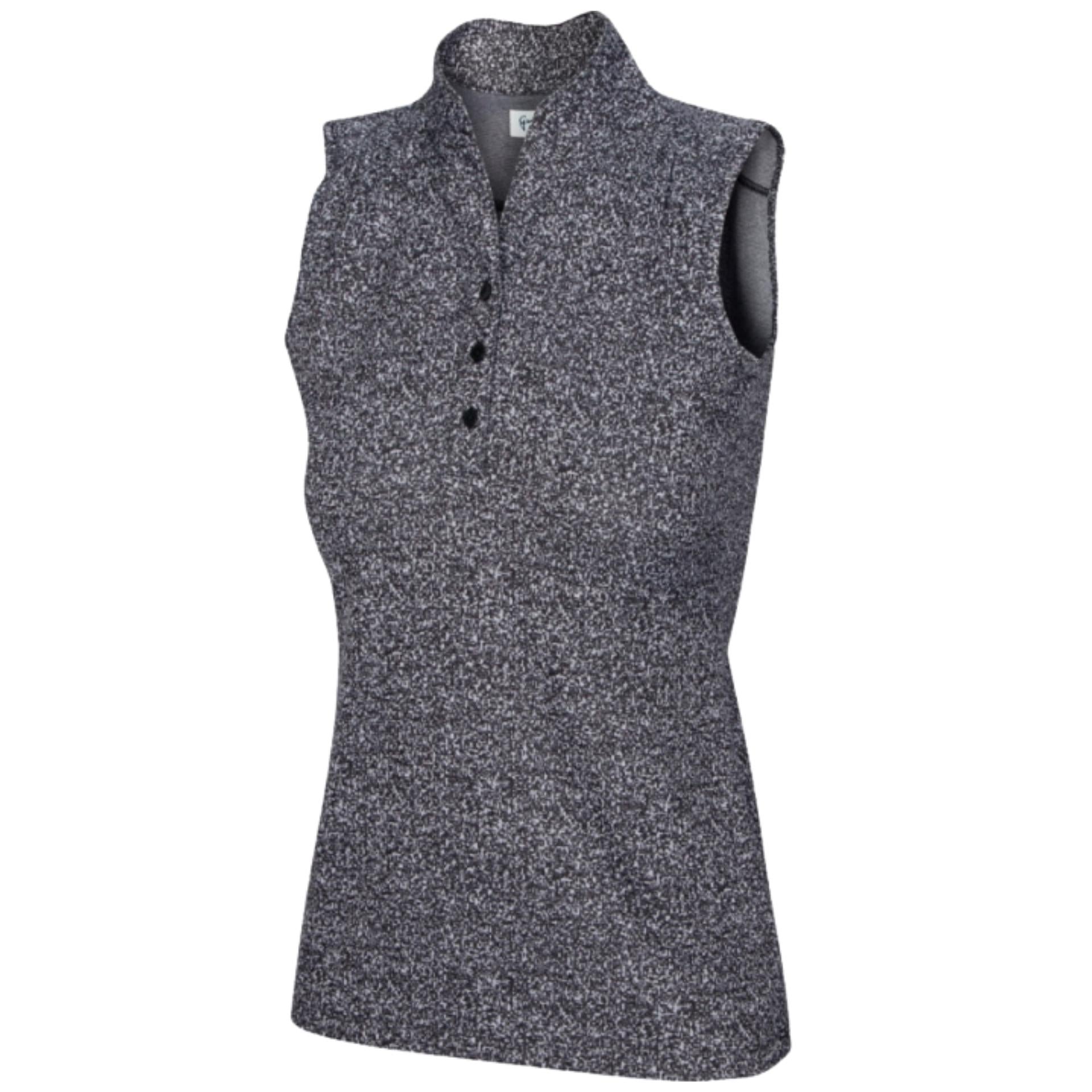 Greg Norman Women's Heathered Dot Sleeveless Golf Polo, Black / Small Greg Norman Women's Heathered Dot Sleeveless Golf Polo, Black / Small