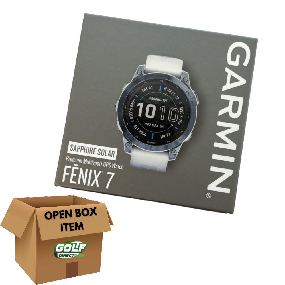 Garmin fenix 7 GPS Watch Sapphire Solar Edition Mineral Blue Titanium w/Whitestone Band (Open Box)