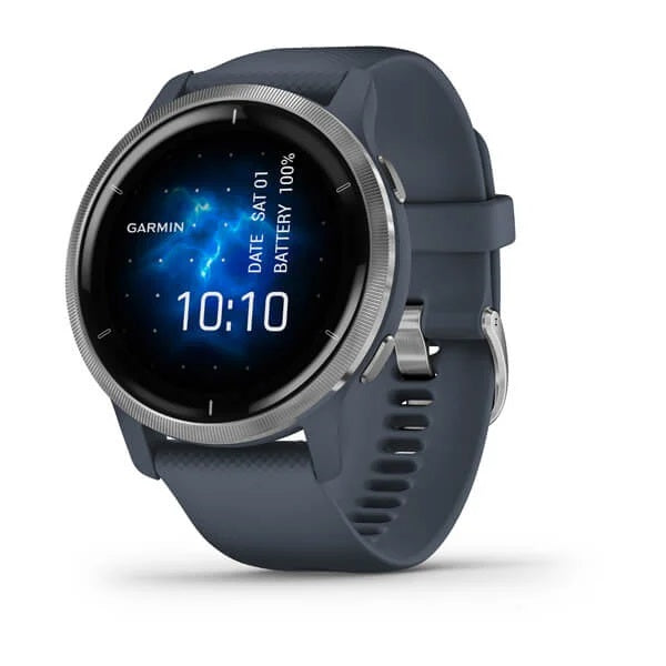 Garmin Venu 2 GPS Multisport Smartwatch Blue Granite + Passivated - Open Box