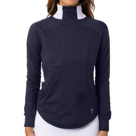 Golftini Womens Contrast Quarter Zip Pullover