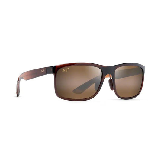 Maui Jim Huelo Polarized Sunglasses Translucent Rootbeer Frame Hcl Bronze Lens