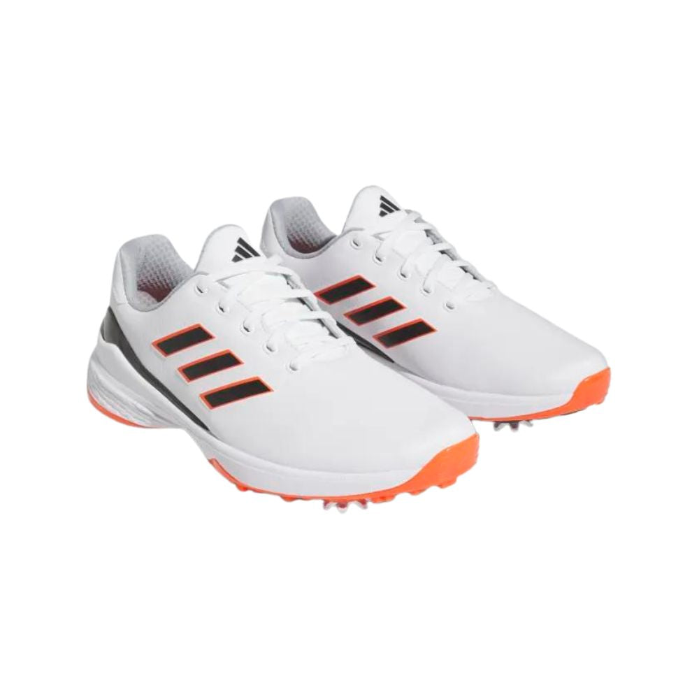 Adidas Men's ZG23 Golf Shoes - White/Black/Semi Solar Red