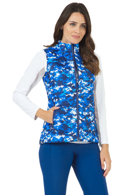 IBKUL Women's Camo Print Quilted Vest - 34271