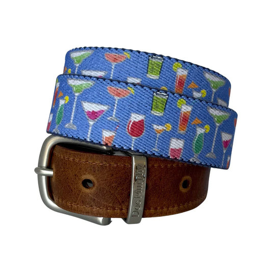 Doc Murphy Cut-To-Fit Belt Upto 48" Cocktail Blue w/Silver Buckle