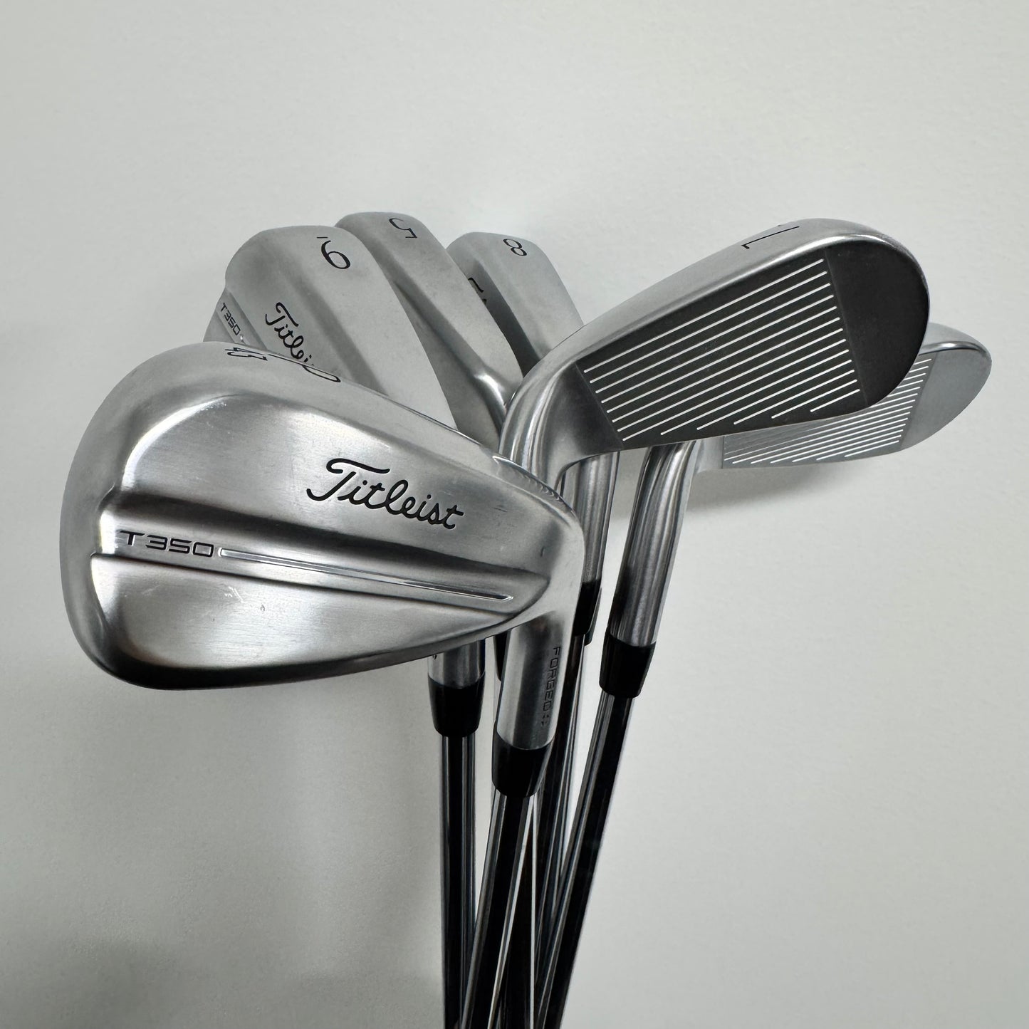 Titleist T350 4G Iron Set 5-PW, GW AMT Red Steel Stiff Right Hand - MINT