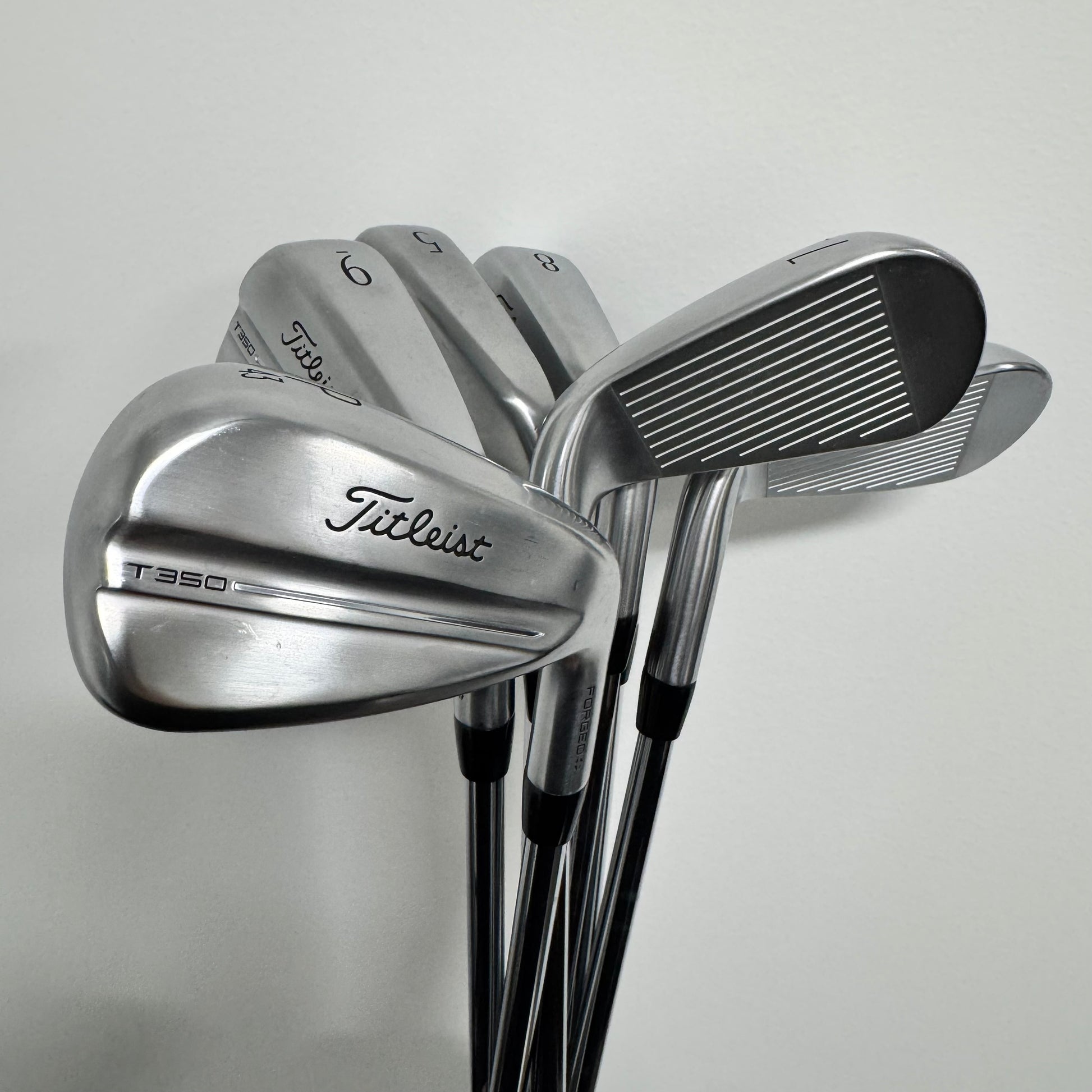 Titleist T350 4G Iron Set 5-PW, GW AMT Red Steel Stiff Right Hand - MINT