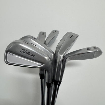 Titleist T100 4G Iron Set 4-PW AMT White Steel Stiff Right Hand - MINT