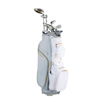 TaylorMade Kalea Gold Ladies Complete Set Right Hand Cart Bag Grey/White