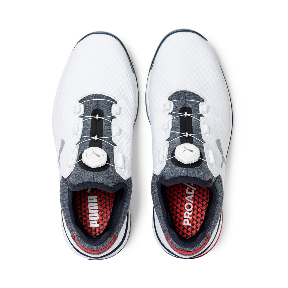 Puma Men's Proadapt Alphacat Disc Golf Shoes White/Navy/Red