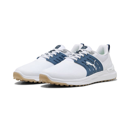 Puma Men's Ignite Elevate 2 Spikeless Golf Shoes - Puma White/Dark Indigo/Ice Coffee