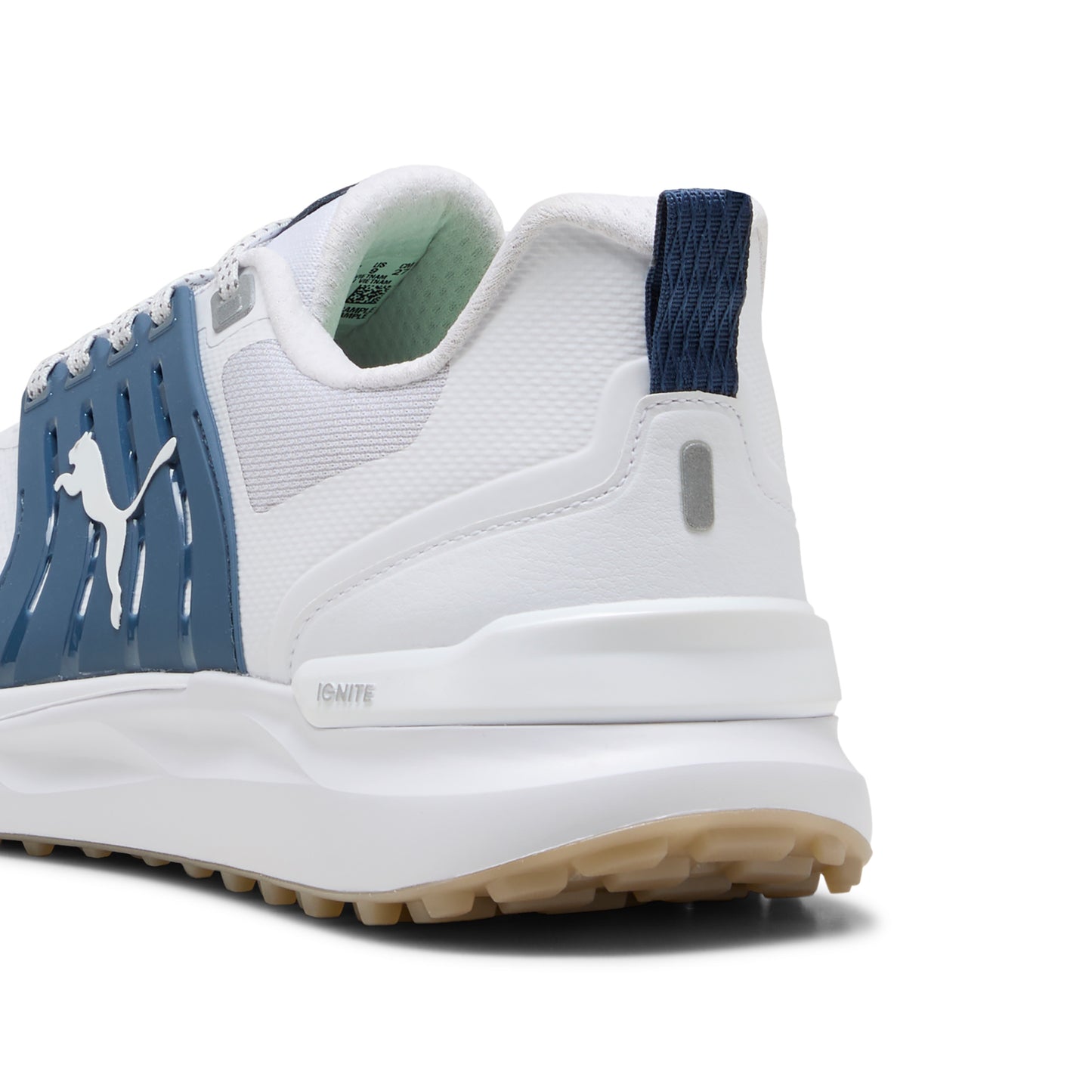 Puma Men's Ignite Elevate 2 Spikeless Golf Shoes - Puma White/Dark Indigo/Ice Coffee