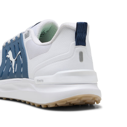 Puma Men's Ignite Elevate 2 Spikeless Golf Shoes - Puma White/Dark Indigo/Ice Coffee