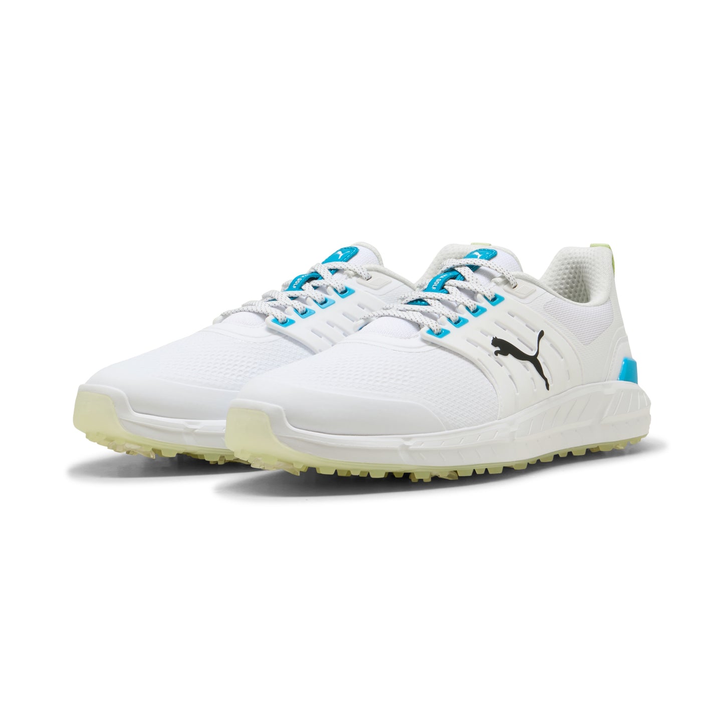 Puma Men's Ignite Elevate 2 Tour Golf Shoes - Puma White/Apple Spritz/Speed Blue