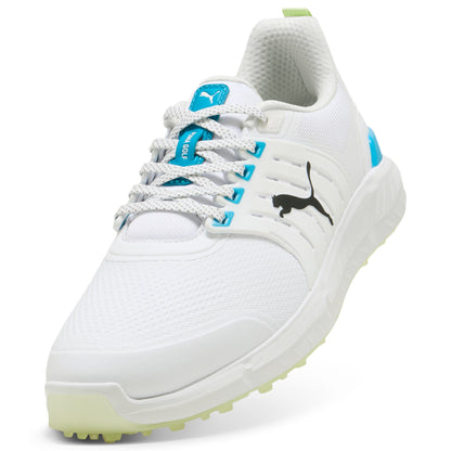 Puma Men's Ignite Elevate 2 Tour Golf Shoes - Puma White/Apple Spritz/Speed Blue