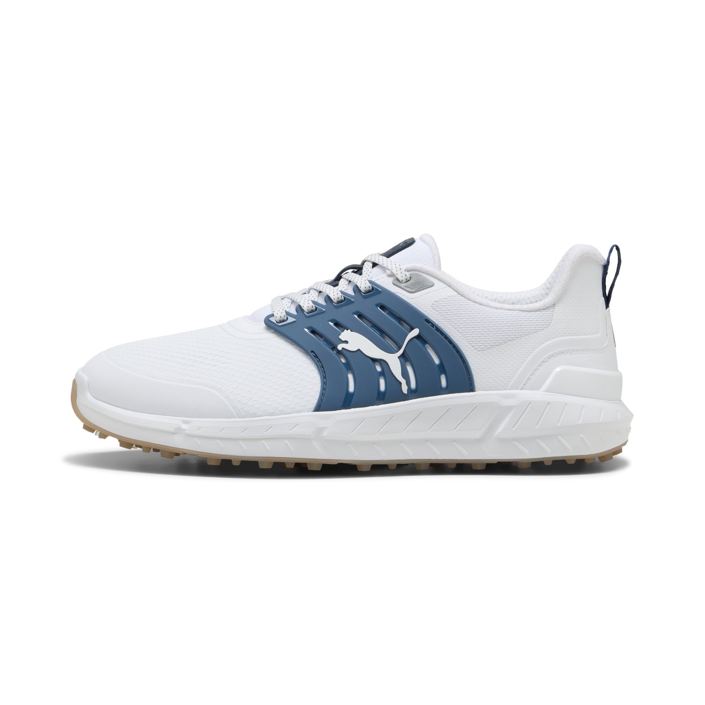 Puma Men's Ignite Elevate 2 Tour Golf Shoes - Puma White/Ice Coffee/Dark Indigo
