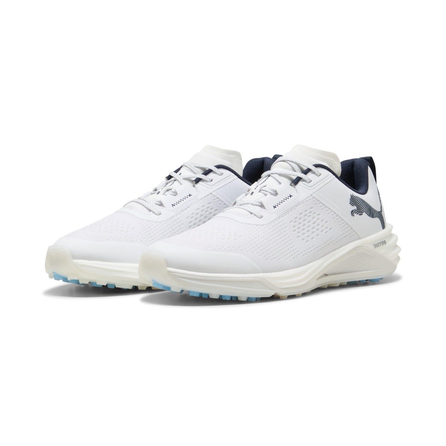 Puma Men's Shadowcat Nitro 2.0 Spikeless Golf Shoe - Puma White/Deep Navy
