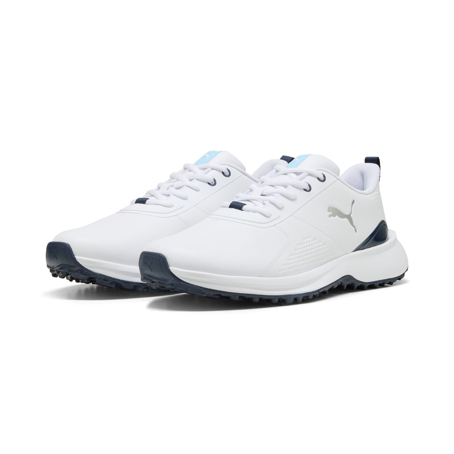 Puma Men's FUSION Grip 6 EVO Spikeless Golf Shoe - Puma White/Puma Silver