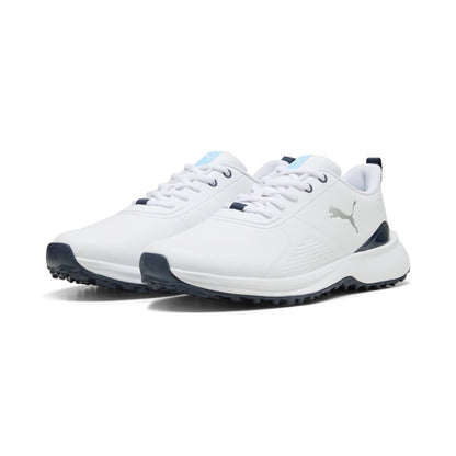Puma Men's FUSION Grip 6 EVO Spikeless Golf Shoe - Puma White/Puma Silver