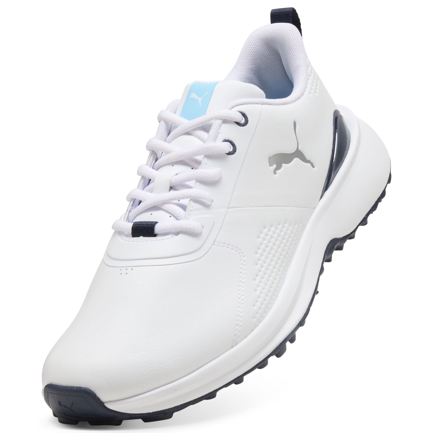 Puma Men's FUSION Grip 6 EVO Spikeless Golf Shoe - Puma White/Puma Silver