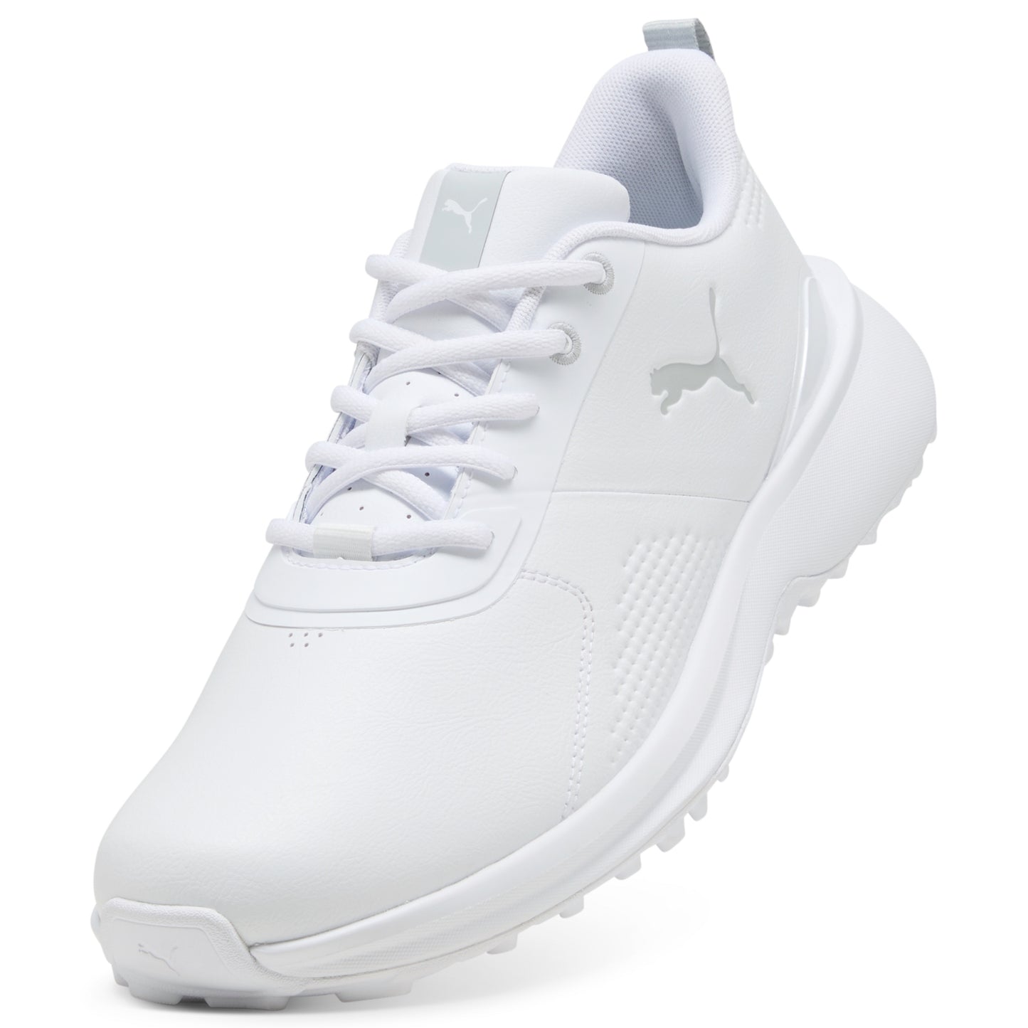 Puma Men's FUSION Grip 6 EVO Spikeless Golf Shoe - Puma White/Ash Gray