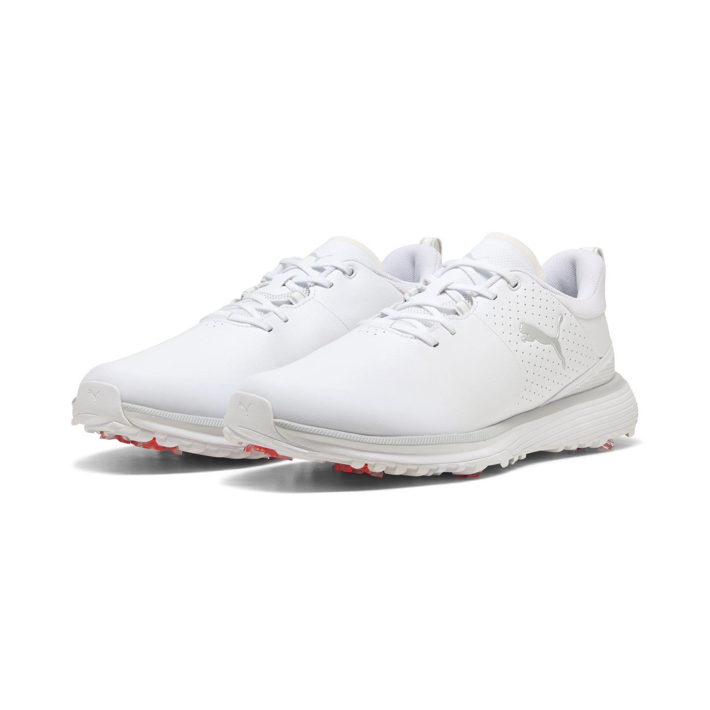 Puma Men's FUSION Grip ST Golf Shoe - Puma White/Puma Silver/Ash Gray