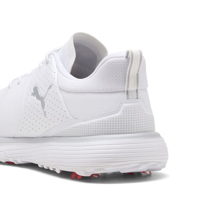 Puma Men's FUSION Grip ST Golf Shoe - Puma White/Puma Silver/Ash Gray