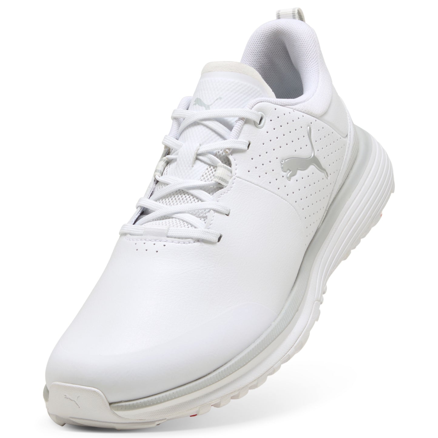 Puma Men's FUSION Grip ST Golf Shoe - Puma White/Puma Silver/Ash Gray