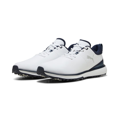 Puma Men's FUSION Grip ST Golf Shoe - Puma White/Puma Silver/Navy