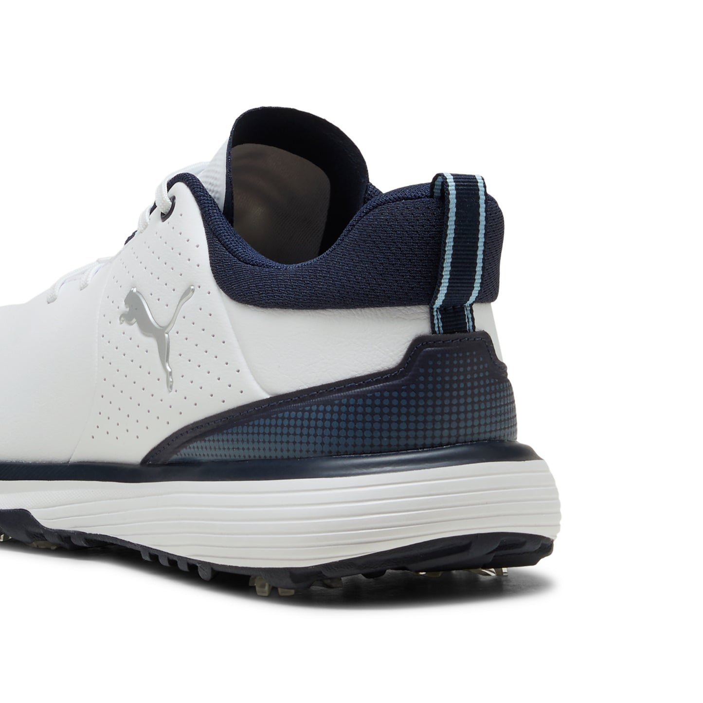 Puma Men's FUSION Grip ST Golf Shoe - Puma White/Puma Silver/Navy