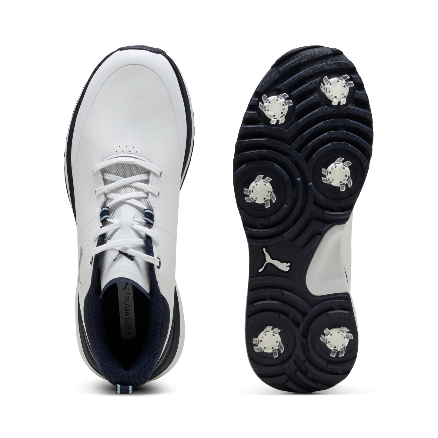 Puma Men's FUSION Grip ST Golf Shoe - Puma White/Puma Silver/Navy