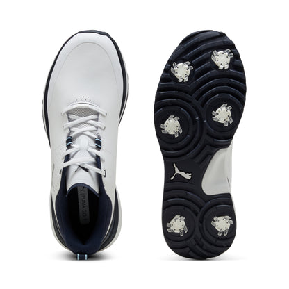 Puma Men's FUSION Grip ST Golf Shoe - Puma White/Puma Silver/Navy