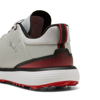 Puma Men's FUSION Grip ST Golf Shoe - Ash Gray/Puma Black/Candy Apple