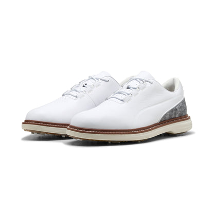 Puma Men's AVANT Tour Golf Shoe - Puma White/Brown Mushroom