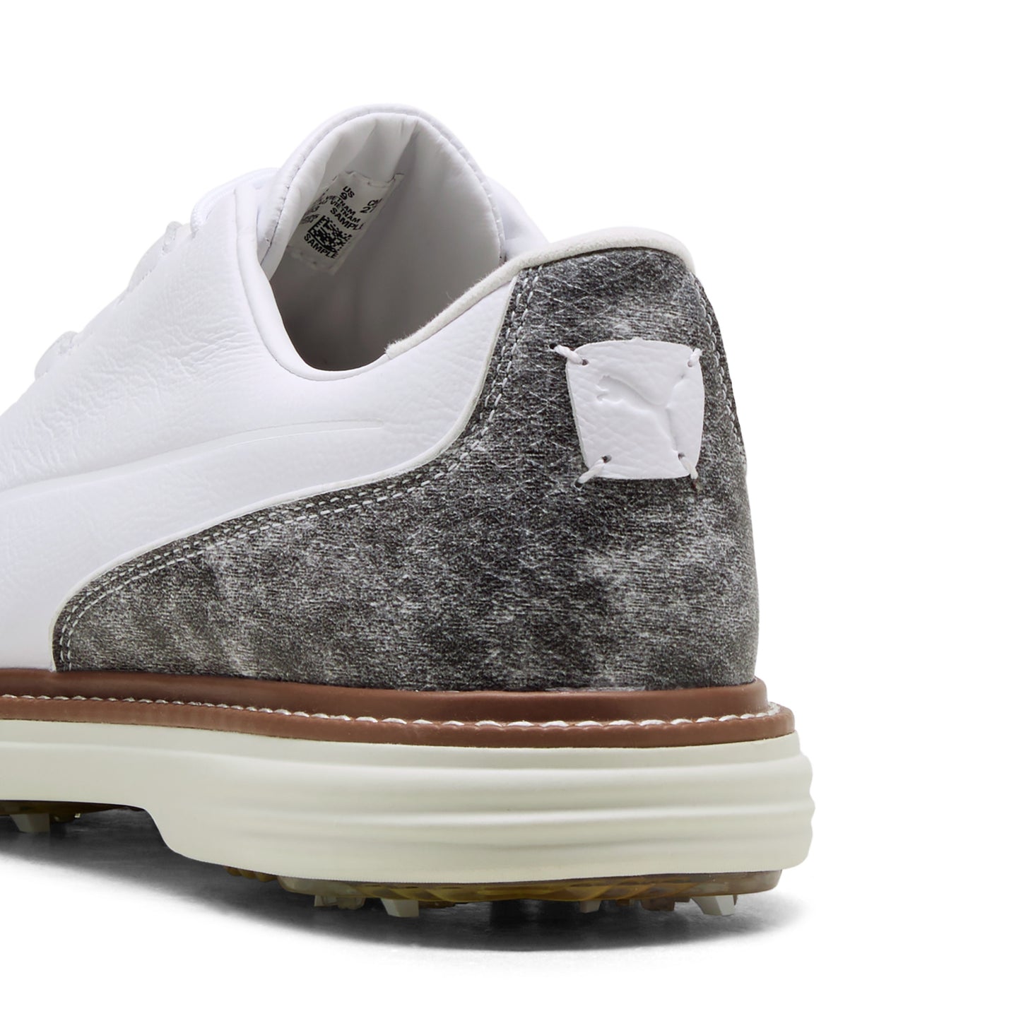 Puma Men's AVANT Tour Golf Shoe - Puma White/Brown Mushroom