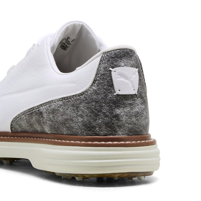 Puma Men's AVANT Tour Golf Shoe - Puma White/Brown Mushroom