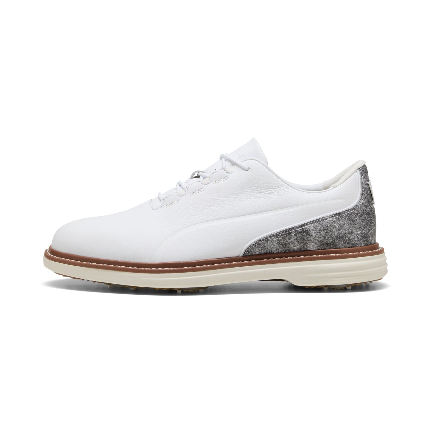 Puma Men's AVANT Tour Golf Shoe - Puma White/Brown Mushroom
