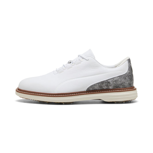 Puma Men's AVANT Tour Golf Shoe - Puma White/Brown Mushroom