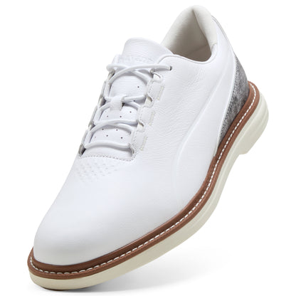 Puma Men's AVANT Tour Golf Shoe - Puma White/Brown Mushroom