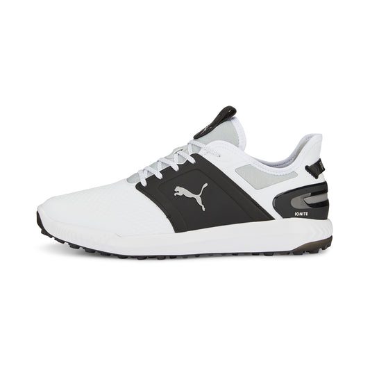 Puma Men's Ignite Elevate Wide Spikeless Golf Shoes - White/Black